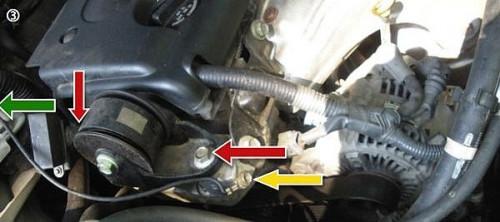 Hvordan endre serpentin beltet på en Toyota Camry 4 syl. bil